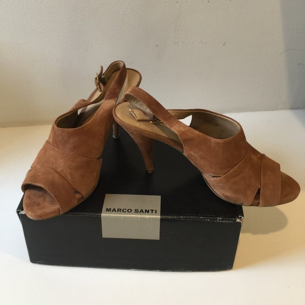 Real Suede Marco Santi Paola Sandals/Heels - Picture 2 of 7
